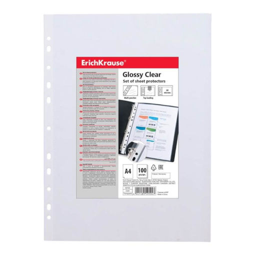 Picture of EK PUNCHED POCKETS A4 X100 - 60 MICRONS